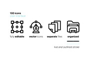 100 User Interface Micro Icons, an Outline Icon by Side Project (Thumbnail 4 of 6)