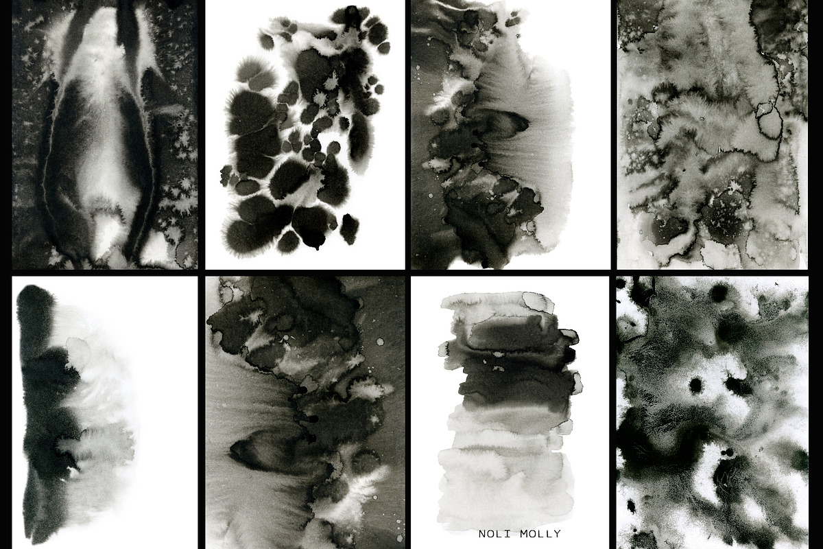 Black ink. Backgrounds, a Decorative Illustration by Noli Molly Store (Photo 2 of 8)