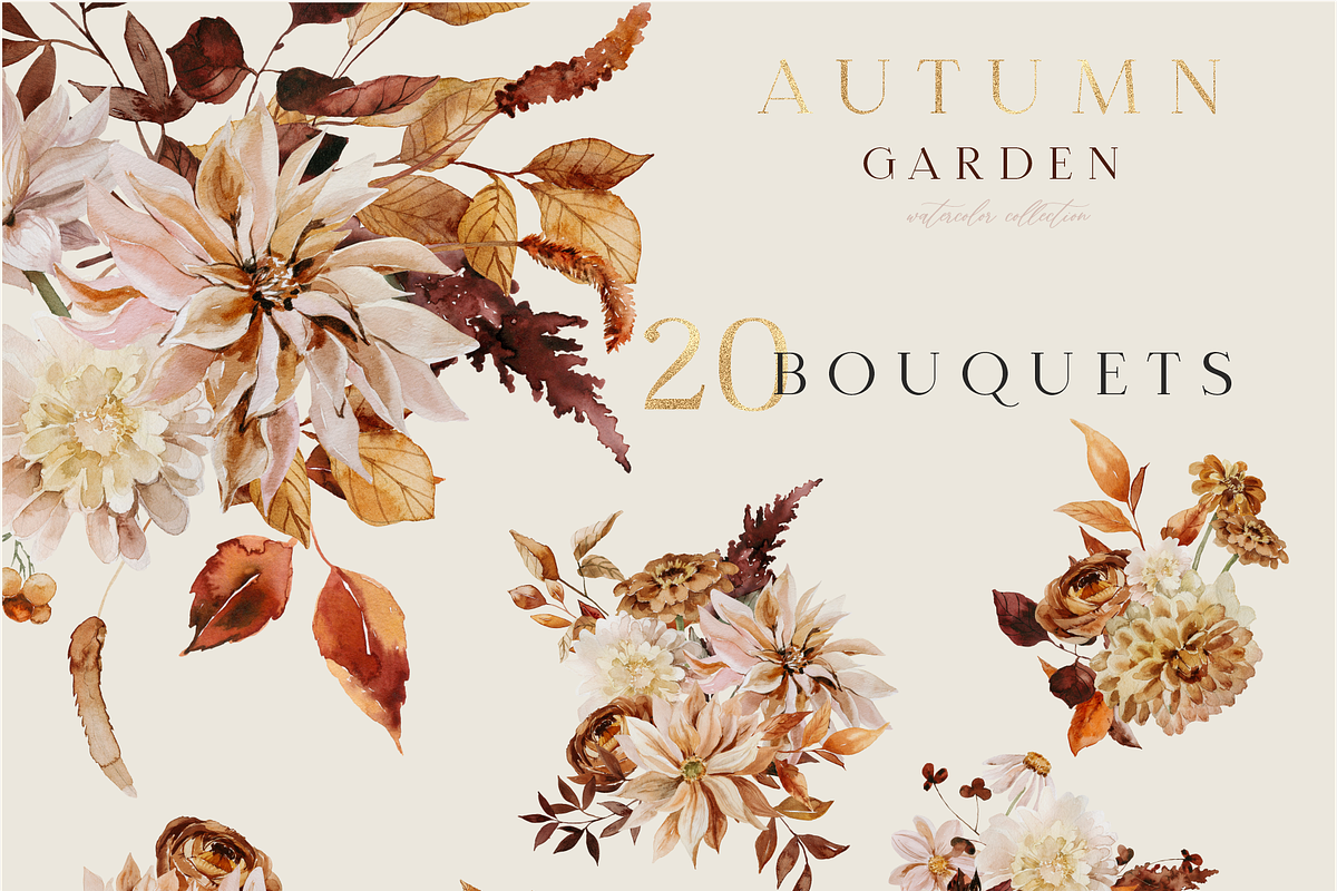 UPDATE! AUTUMN GARDEN collection, a Decorative Illustration by Youksy (Photo 3 of 20)