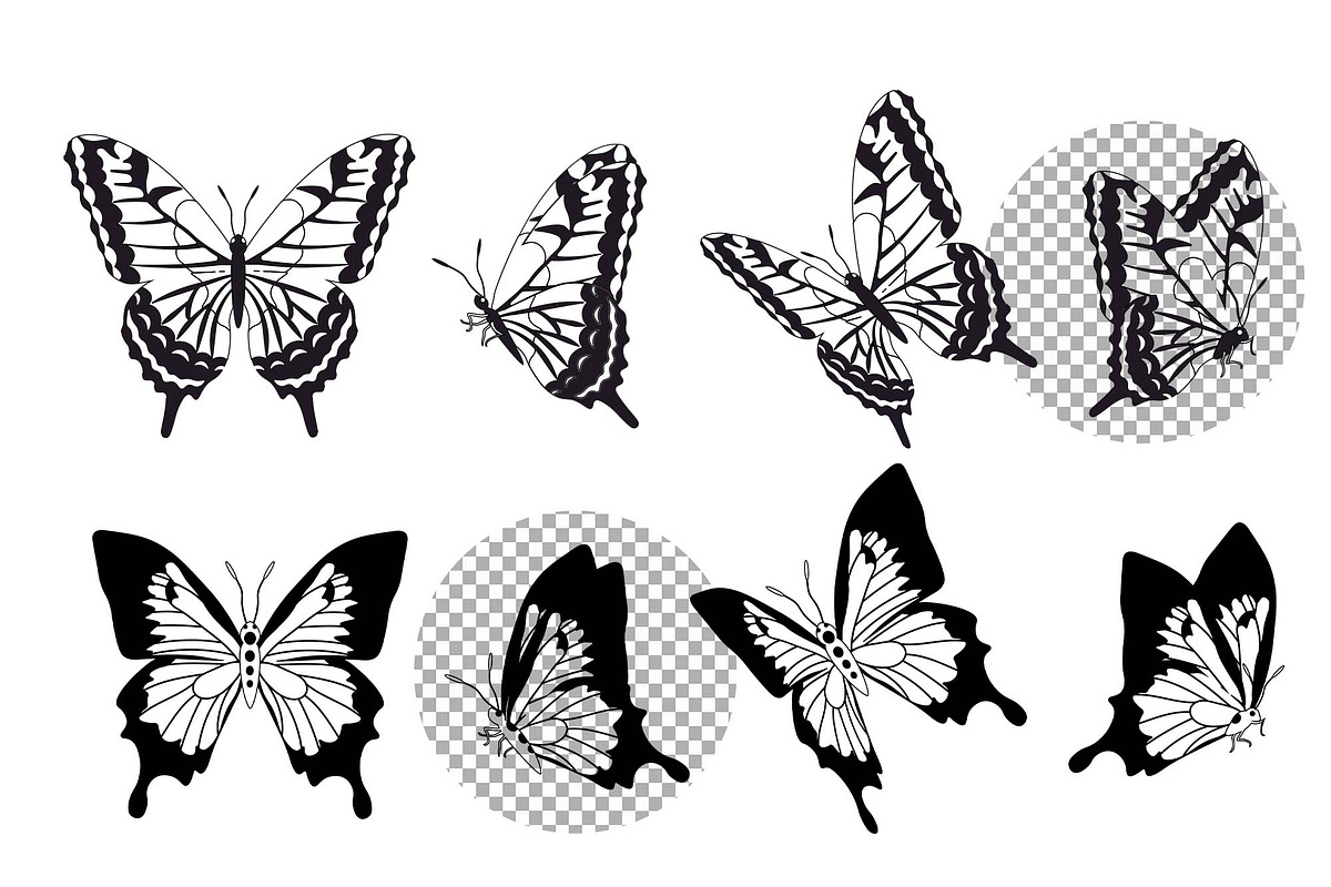 Butterfly silhouettes. Vector, a Graphic by DysenkaArt (Photo 2 of 2)