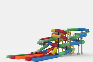 3D Model Waterpark Slide 4