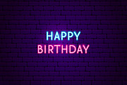 Happy Birthday Vector Neon Icons, an Outline Icon by Anna_leni (Thumbnail 8 of 8)