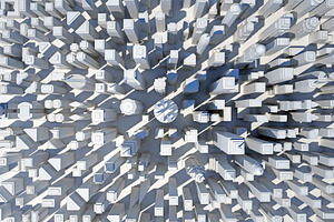dense group of abstract skyscrapers 