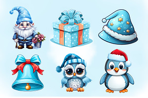 Christmas Clipart - Sky Blue