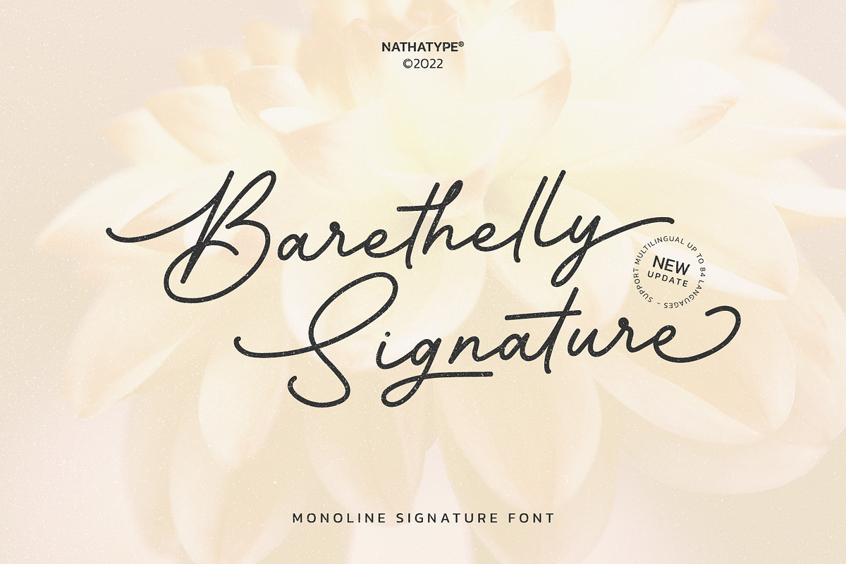 Barethelly Signature, a Script Font by Nathatype (Photo 1 of 10)