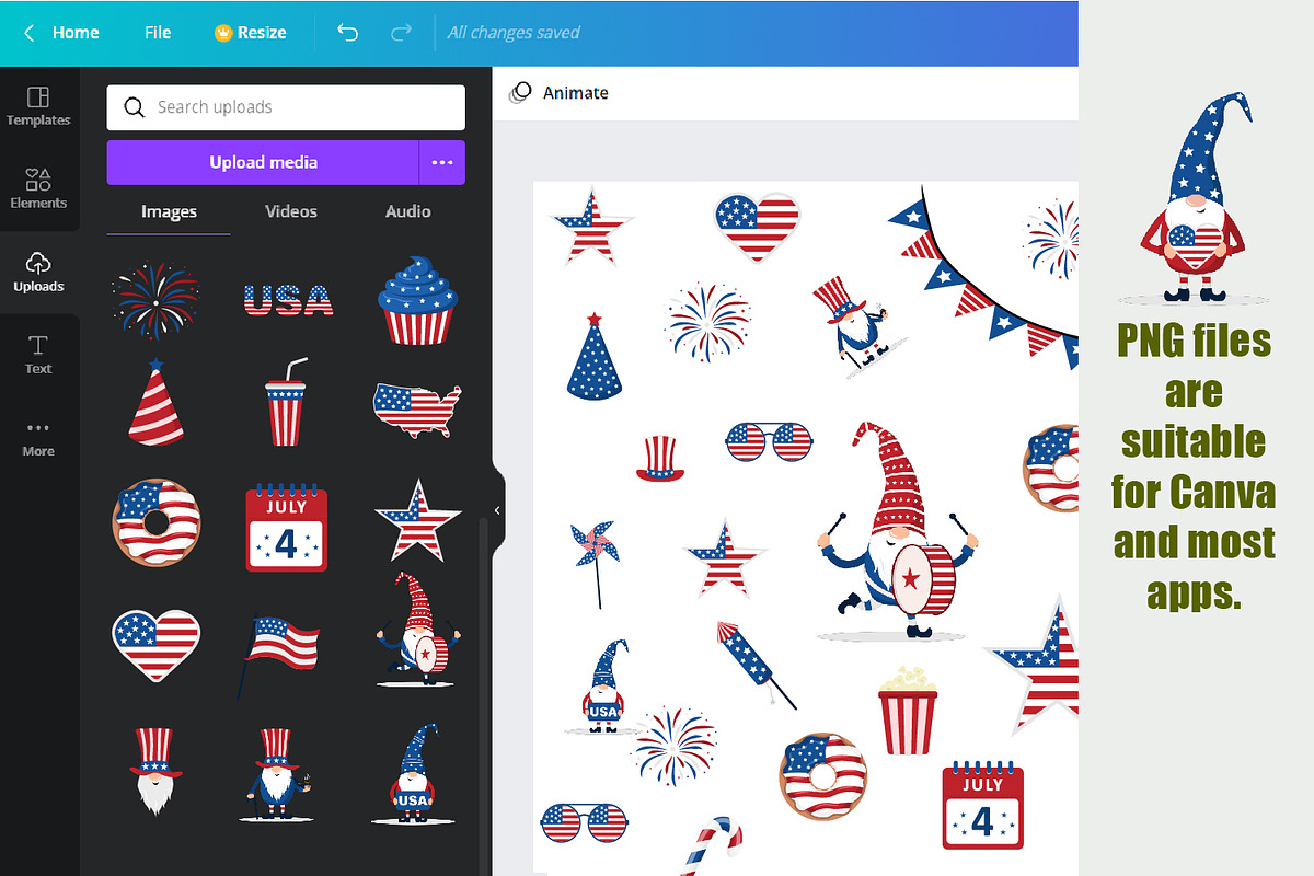 4th of July. Patriotic USA Gnomes, an Illustration by KeronnArt (Photo 5 of 9)