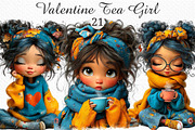 Valentine Tea Girl Clipart PNG, an Illustration by Craft Nest (Thumbnail 1 of 10)