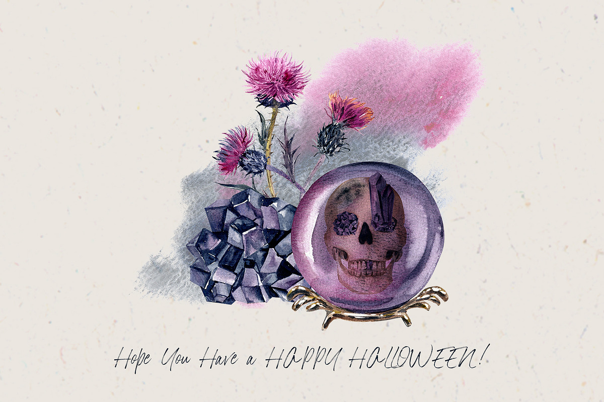 Gothic Halloween Watercolor Set, a Decorative Illustration by Elena Dorosh (Photo 19 of 19)
