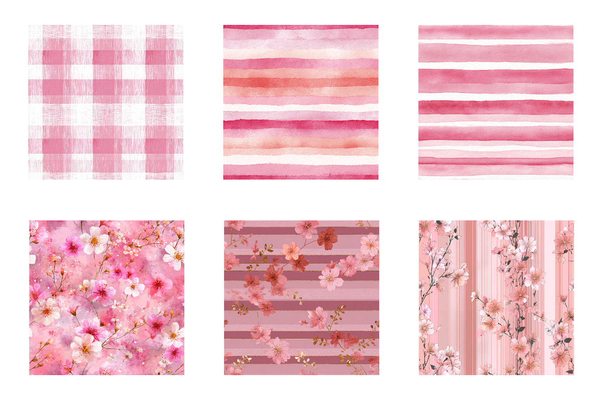 Pink Seamless Pattern Bundle, a Background Graphic by CreationArt