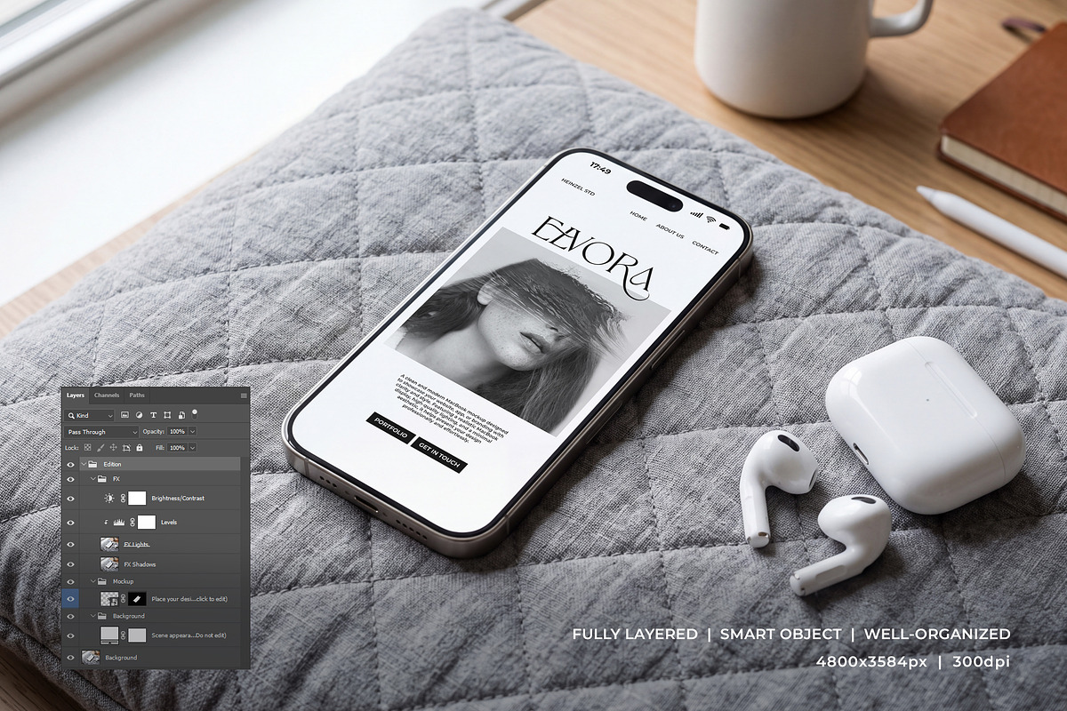 Elvora - iPhone Device Mockup, an iPhone Mockup by Heinzel Std Mockup (Photo 2 of 5)