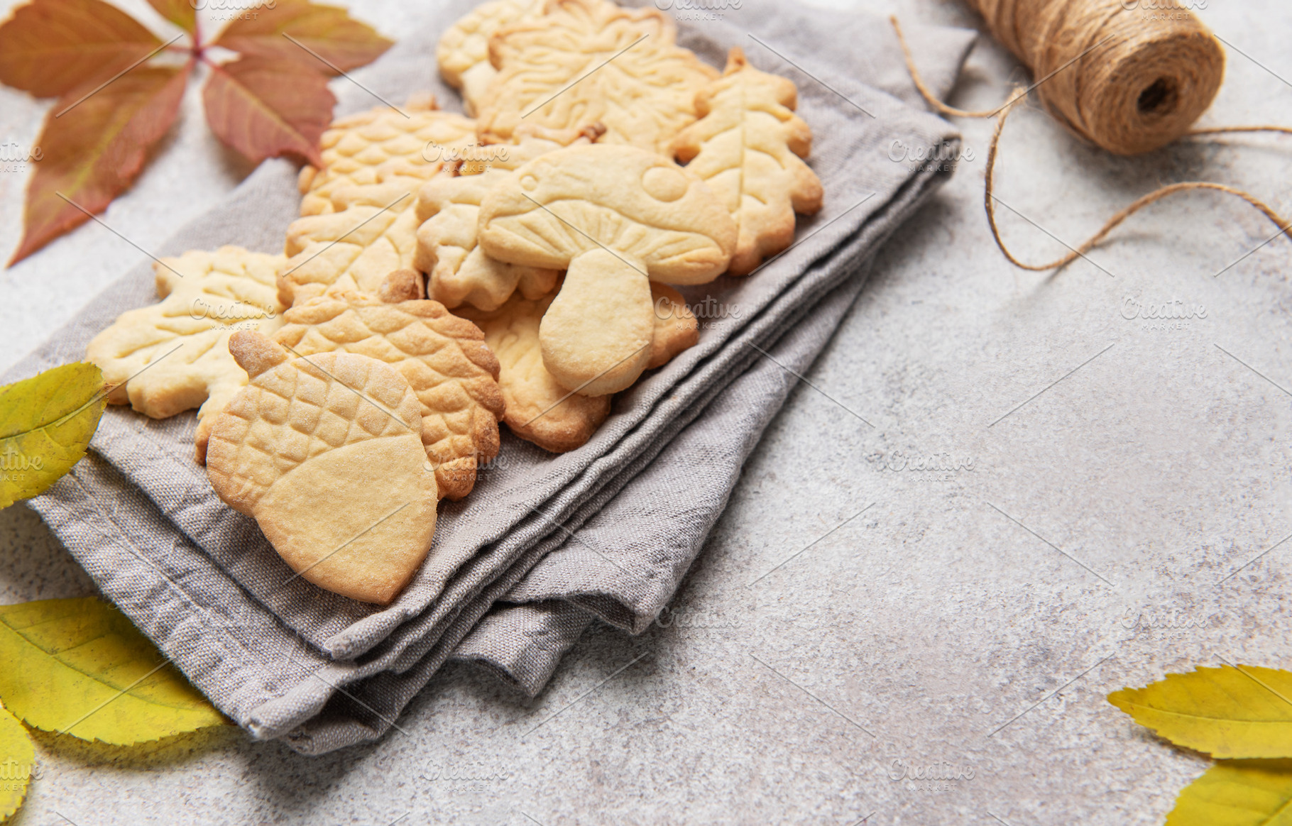 Autumn cookies shaped as natural fall elements, a Food & Drink Photo by Olena Rudo