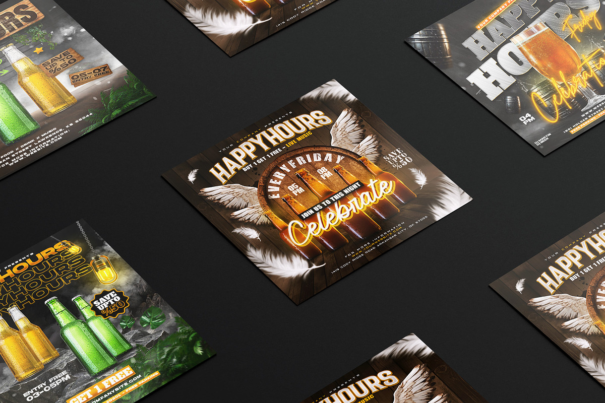 Happy Hours Post & Flyer Templates, a Templates & Theme by OnurDemircan (Photo 1 of 5)