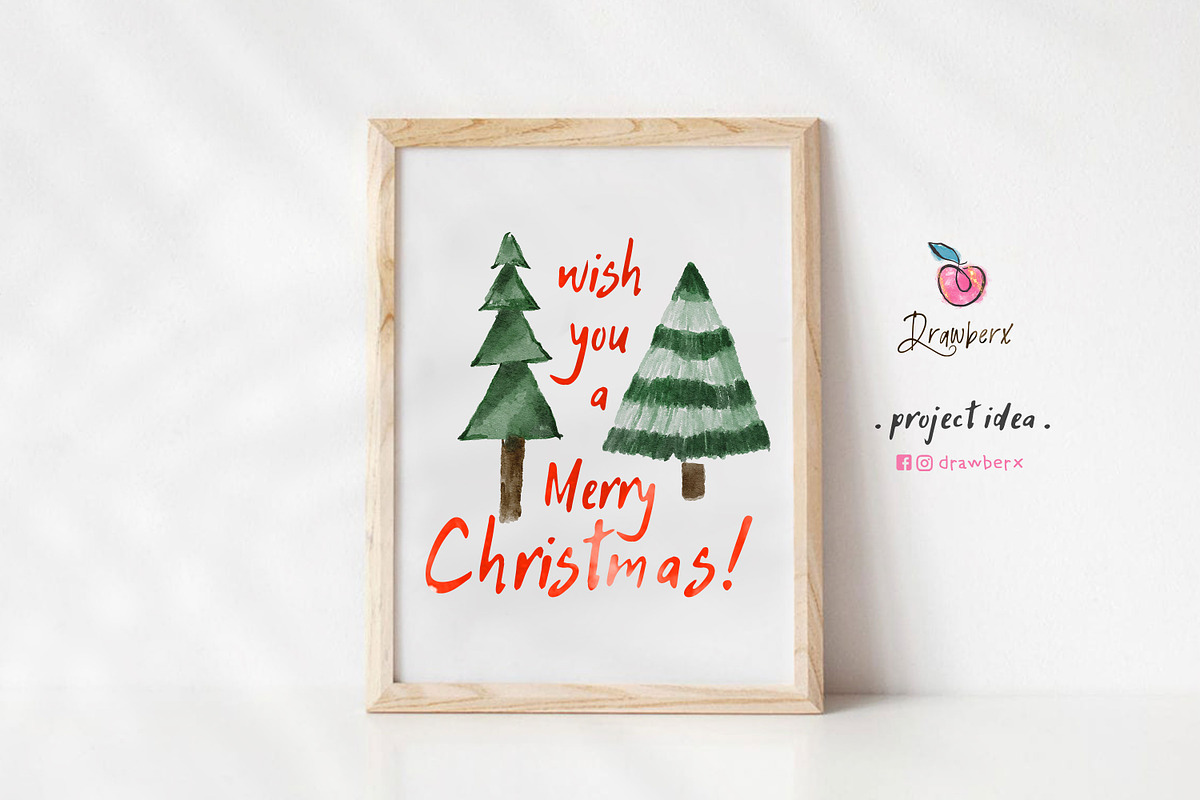 Pine Tree Clipart, Watercolor 109, an Illustration by Drawberx (Photo 9 of 9)
