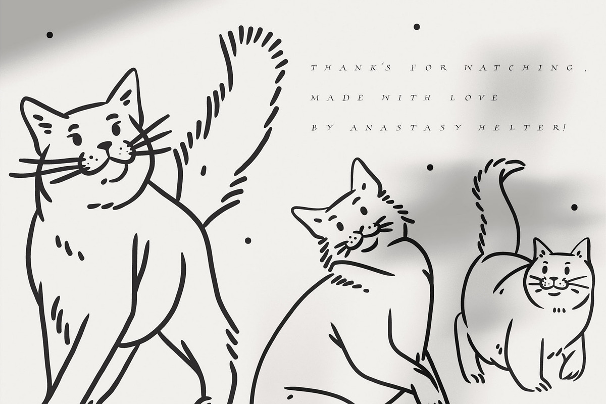 Cute cats set, an Animal Illustration by Anastasy_helter (Photo 7 of 7)