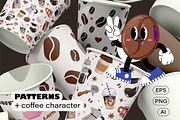COFFEE stickers + patterns, a Food Illustration by UnaAnya (Thumbnail 2 of 7)