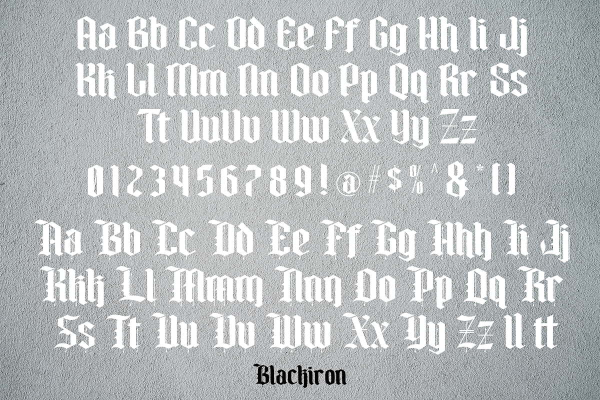 Blackiron - Blackletter Font, a Blackletter Font by madeDeduk (Photo 3 of 6)