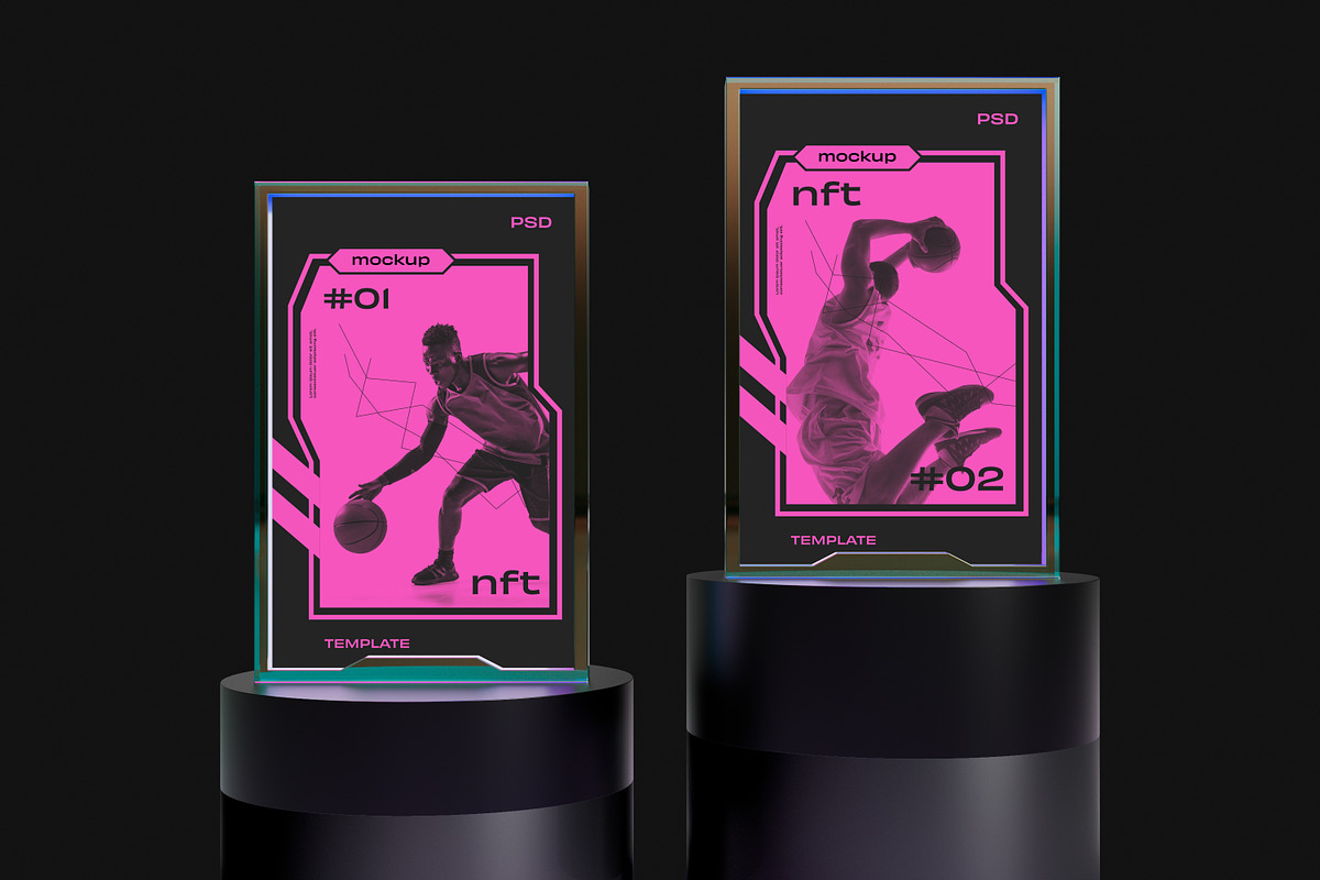 NFT Trading Cards Mockup, a Card Template by Mego-studio