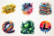 Back to School Brushstrokes Clipart, an Illustration by RobertsArt (Thumbnail 3 of 7)