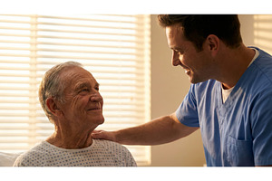Nurse Man Chat, a Health & Medical Photo by CREATIVEDEF