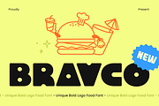 Bravco - Unique Bold Logo Food Font, a Handwritten Font by Sensatype (Thumbnail 1 of 12)