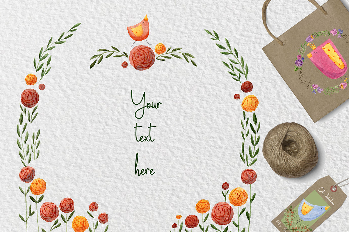 Birds&Flowers designer toolkit, an Illustration by Xenia_Art (Photo 6 of 8)