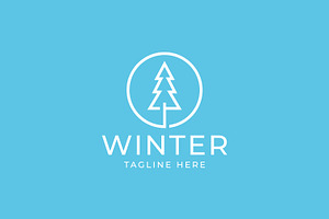 Winter Pine Tree Logo Forest, a Branding & Logo Template by Signatoro