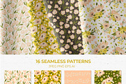 Flower Field pattern & clipart, a Background Graphic by Cozy pattern shop (Thumbnail 4 of 7)