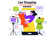 10 Influencer Live Shopping Vector, a Person Illustration by denayunebgt (Thumbnail 1 of 4)