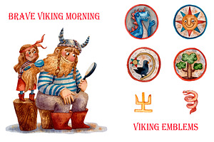 Viking Saga - Watercolor Clip Art