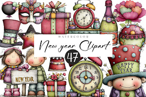 New year clip-art, an Illustration by CreationArt