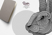 Rabbit T-shirt design (Hand drawn), an Illustration by Soir Creative (Thumbnail 3 of 3)