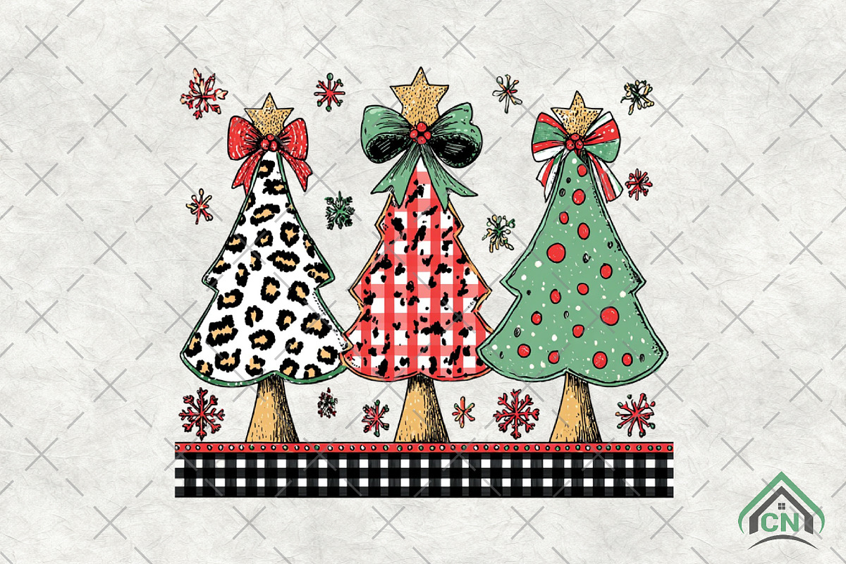 Colorful Coquette Christmas Tree Png, an Illustration by Craft Nest (Photo 1 of 6)