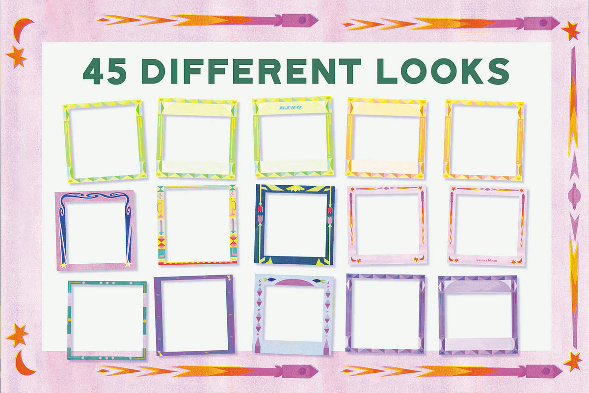 Riso print colorful photo frame set, a Decorative Illustration by studiomisprint (Photo 3 of 7)