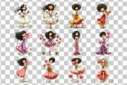 Flower Woman Watercolor Clipart, a Person Illustration by Nicolle's Colorful Art (Thumbnail 5 of 8)