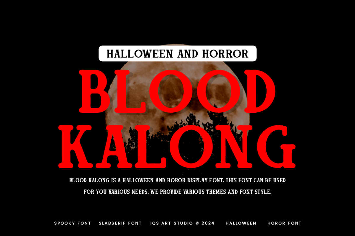 Blood Kalong - Halloween Horror Font, a Sans Serif Font by Iqsiart Studio (Photo 1 of 7)