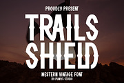 Trails Shield - Western Vintage, a Sans Serif Font by Pian45 Studio (Thumbnail 1 of 9)