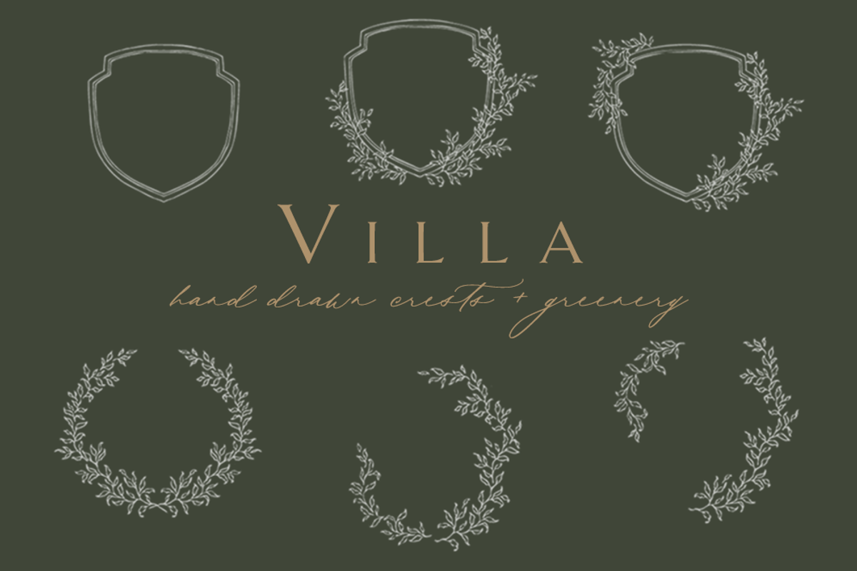 Hand Drawn Wedding Crests & Greenery, an Illustration by Blushed Design by Katrina (Photo 1 of 5)