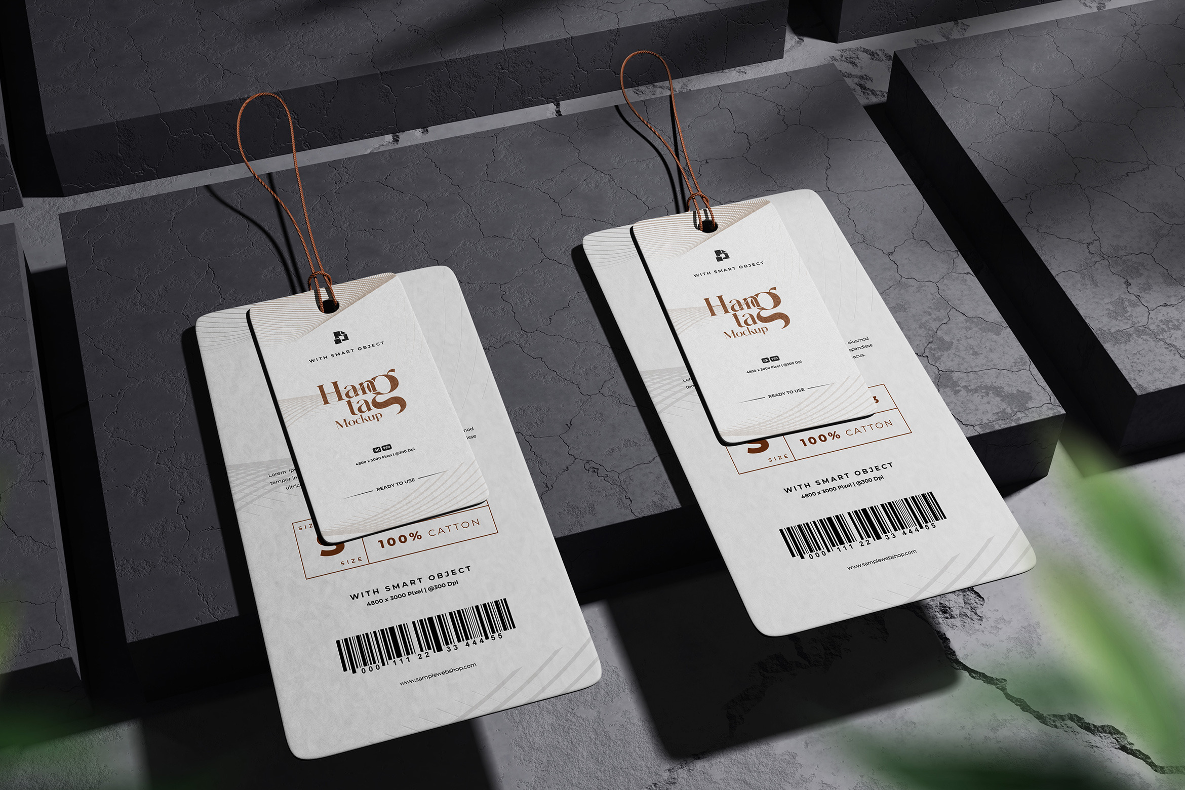 Perspective Paper Hang Tag Mockup, a Product Mockup by Modaldesain
