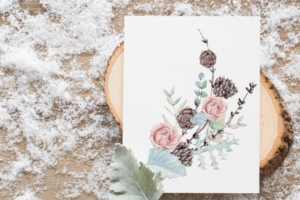 GENTLE WINTER watercolor collection, an Illustration by Lemaris (Photo 8 of 9)