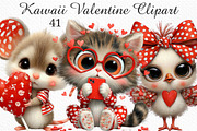 Kawaii Valentine Clipart Bundle, an Illustration by Craft Nest (Thumbnail 1 of 10)