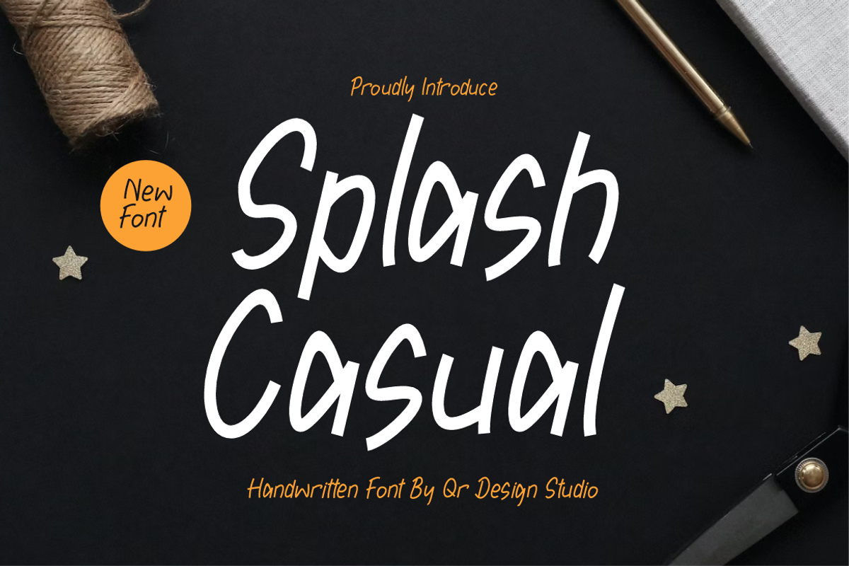 Splash Casual, a Handwritten Font by QR Design Studio (Photo 1 of 7)