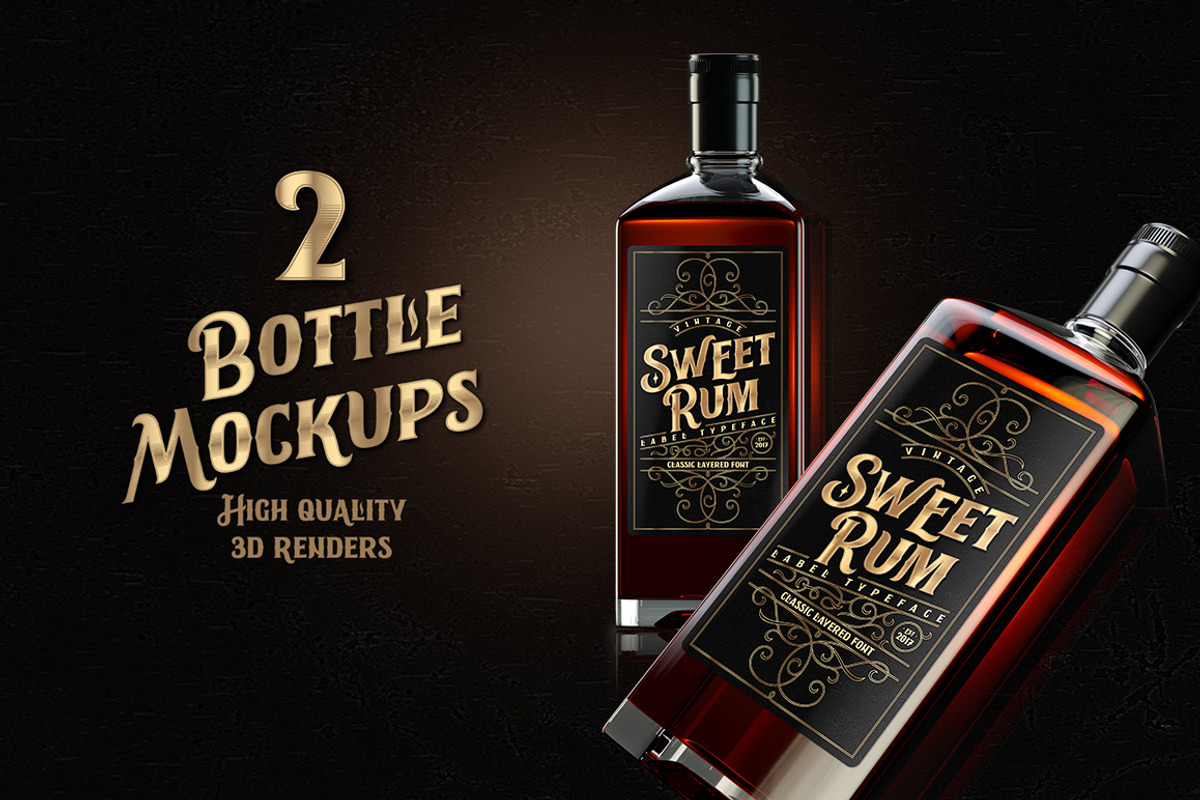 Sweet Rum Font, Label, Mockup! preview 3