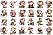 Cute Watercolor Dinosaur Clipart, an Illustration by Sublimation Artist (Thumbnail 2 of 6)