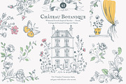 chateau clipart vintage doodles set, a Decorative Illustration by Patishop Art (Thumbnail 2 of 9)