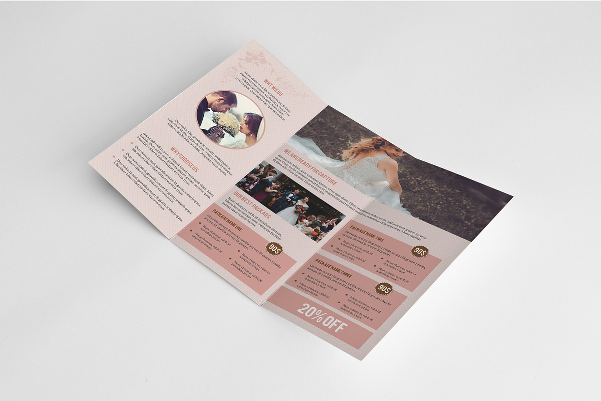 Wedding Photography Trifold Brochure, a Brochure Template by retrographix (Photo 4 of 4)