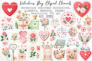 Valentines Day Clipart Vintage Eleme, an Illustration by Sublimation Artist (Thumbnail 1 of 6)