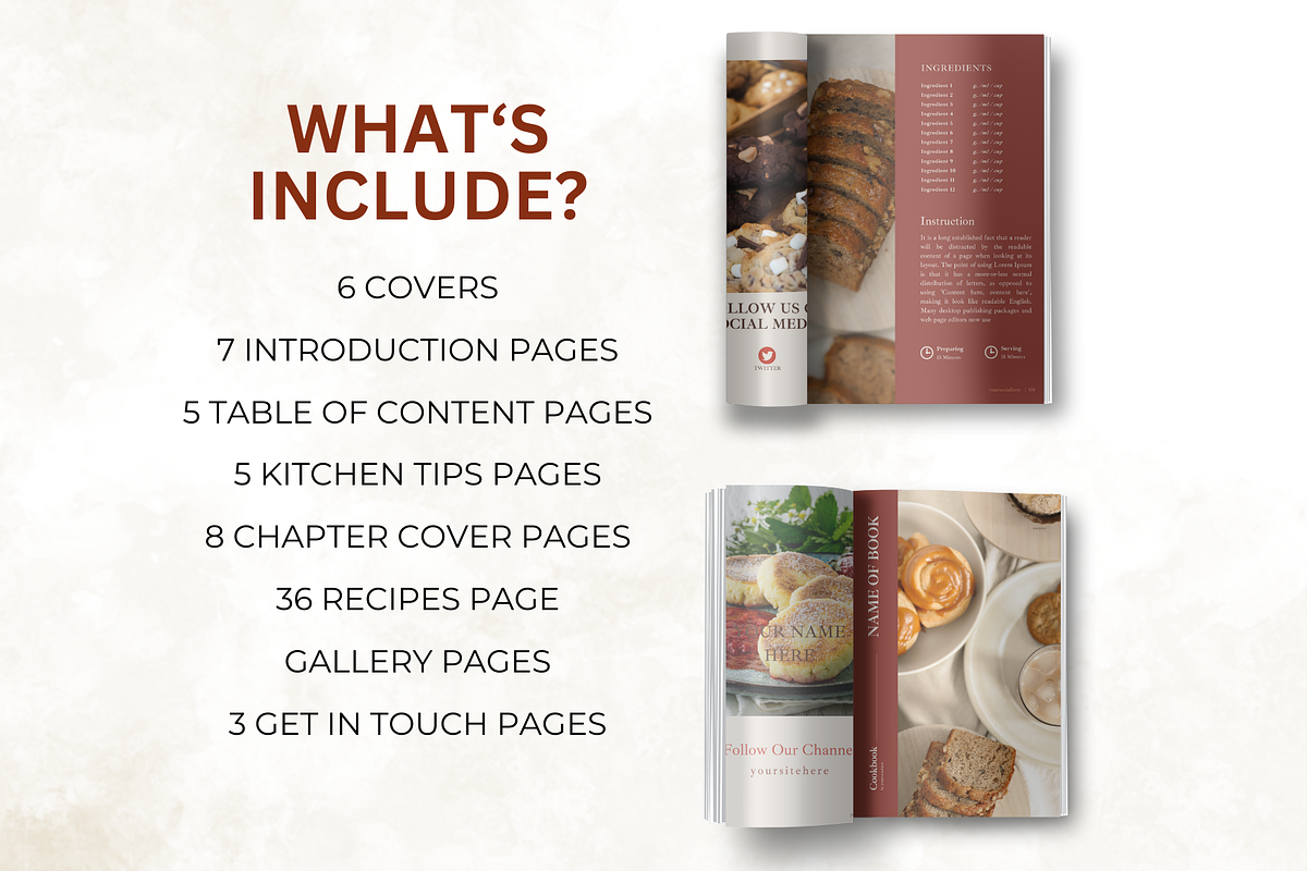 Recipe Book Template for Canva, a Poster Template by Digital By Nikoleta (Photo 4 of 10)