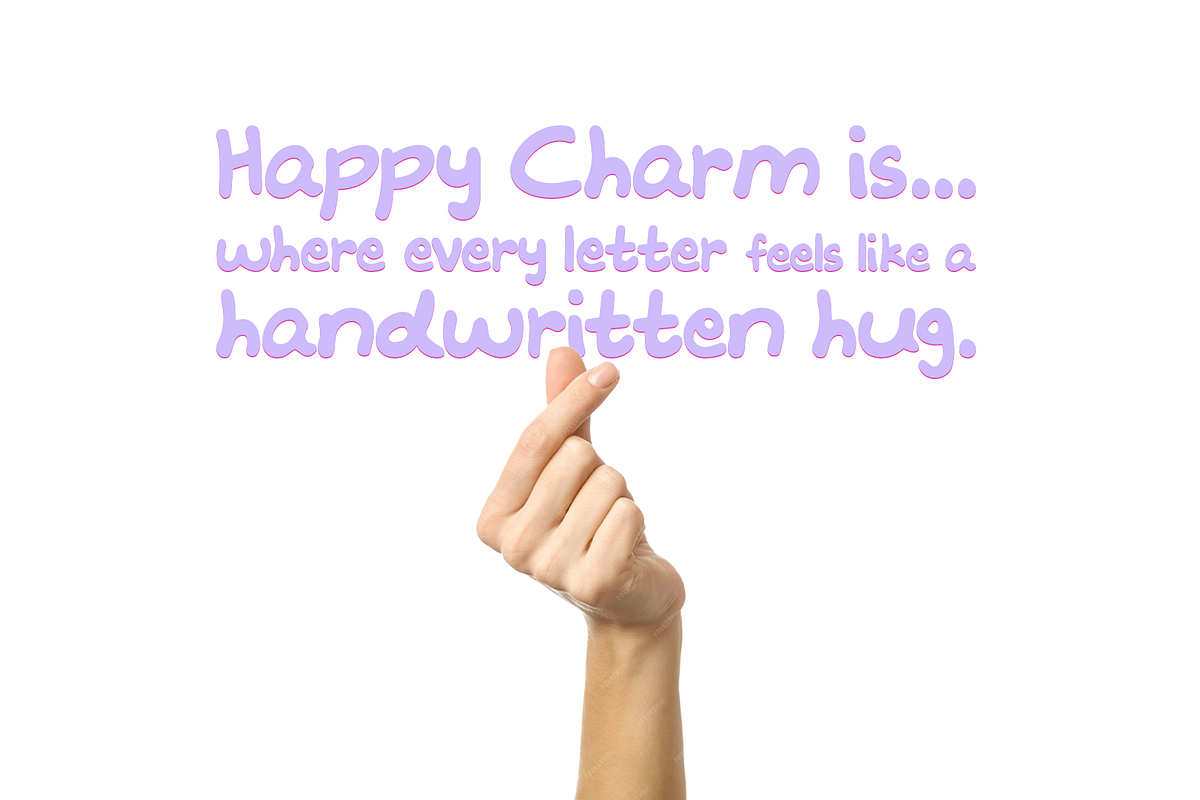 Happy Charm Handwritten Font, a Handwritten Font by Your Social Bae (Photo 1 of 7)