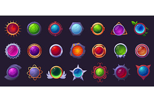 Circle buttons. Game design, ui ux, an Illustration by LadadikArt