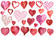 Lovely Hearts Watercolor Clipart, an Illustration by Rad Fonts (Thumbnail 3 of 6)